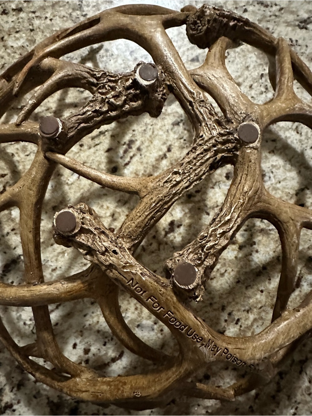 Rustic Antler Style Resin Decorative Bowl - Picture 5 of 5